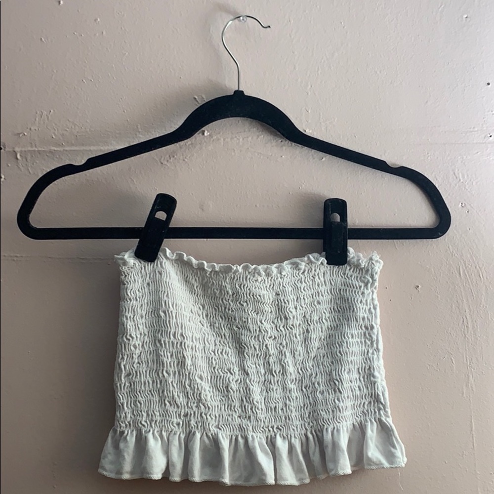 white tube top crop top